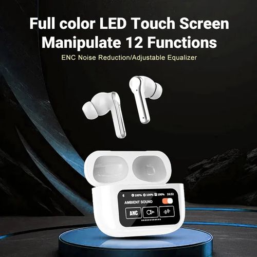 💥Fones Air A9 Pro TWS: Tela touch, ANC eENC para jogos