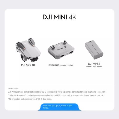 DJI Mini 4K UHD Dron de Fotografia Aérea com Estabilidade Mecânica Três Eixos, Transmissão Digital de Imagem e Alcance Longo de 10km