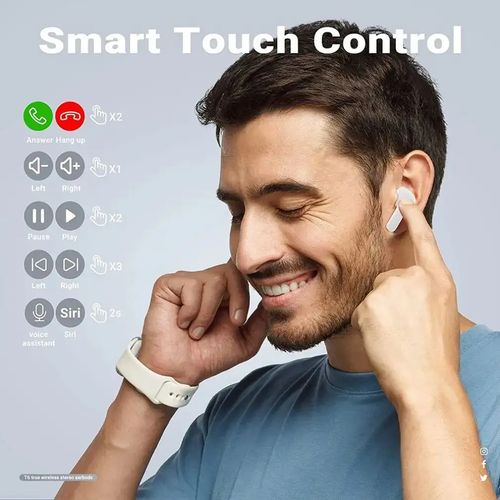 Fone de ouvido Bluetooth sem fio com tela sensível ao toque