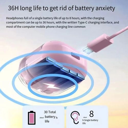 Fone de ouvido Bluetooth sem fio com tela sensível ao toque