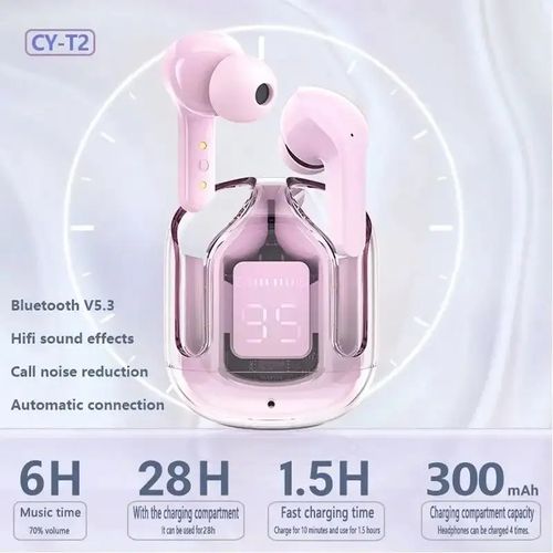 Fone de ouvido Bluetooth sem fio com tela sensível ao toque