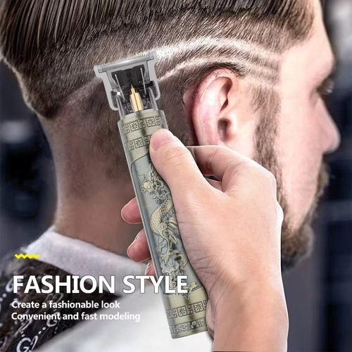 Máquina de cortar cabelo elétrica profissional para homens, Máquina de barbear careca de 0,1 mm, Aparador de lâmina em T