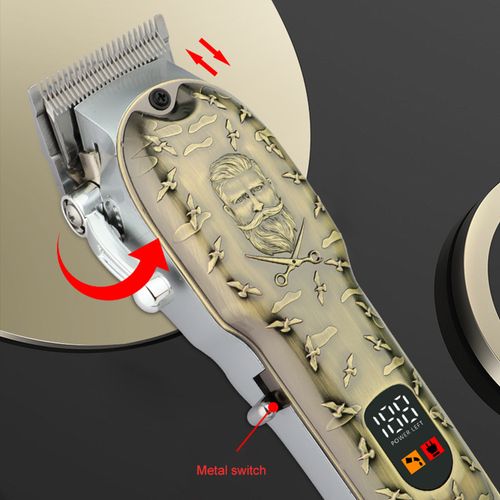 Máquina de cortar cabelo elétrica profissional para homens, Máquina de barbear careca de 0,1 mm, Aparador de lâmina em T