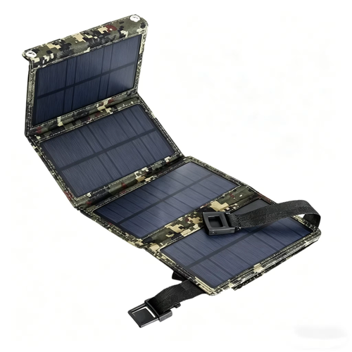 Painel solar de camuflagem preta de 20W, fonte de alimentação portátil móvel para emergências ao ar livre