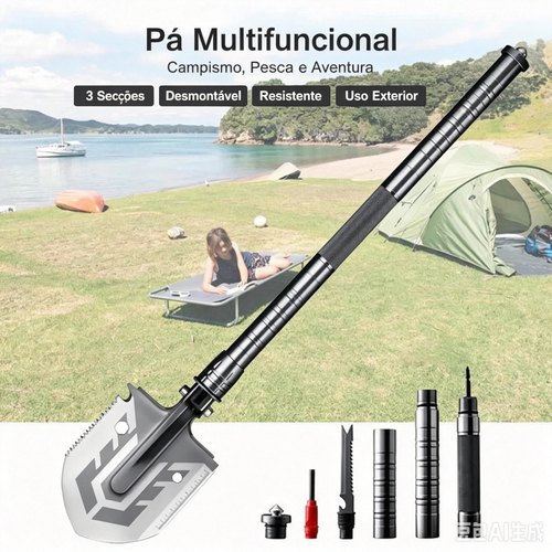 Pá tática multifuncional, Ferramenta de acampamento dobrável e portátil