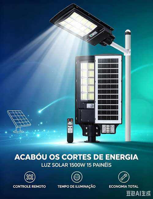 Luz solar de estrada de alta potência com função de indução por controle remoto