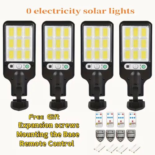 Luz solar 108 COB sensor humano Pacote 4 luzes solares