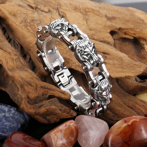 Colar rei leão + pulseira lobo, eleve a sua presença masculina