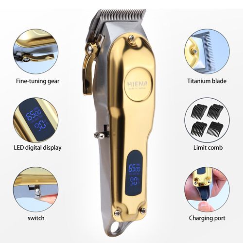 Máquina de cortar cabelo elétrica profissional para homens, Máquina de barbear careca de 0,1 mm, Aparador de lâmina em T