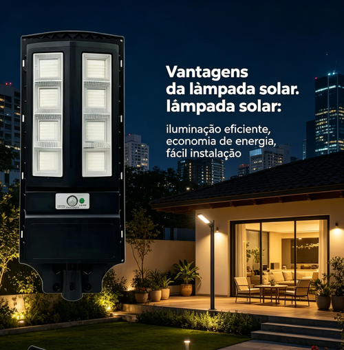 🔥Lâmpada de rua solar para jardim externo com 8 luzes 6000 lúmens