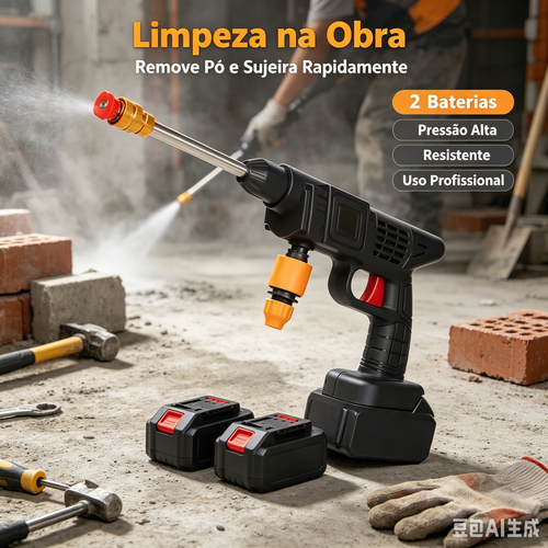 Maquina de Limpeza de Lava Alta Pressão Pistola de Lavagem Sem Fio Sem Fio
