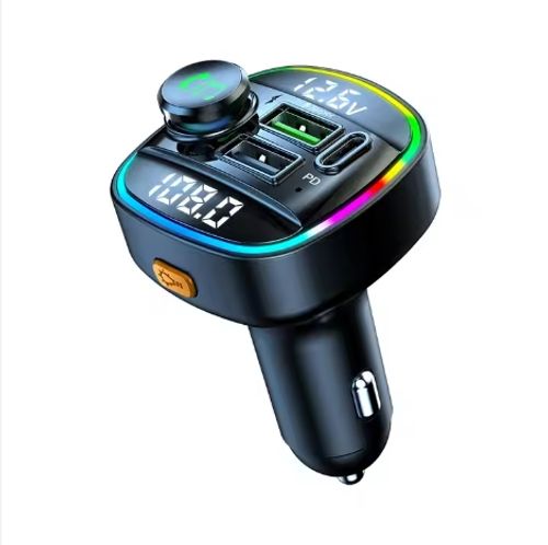 Hands-free QC3.0 Dual USB PD Car Charger Car Radio MP3 Player Wireless V5.0 FM Transmitter With LED light