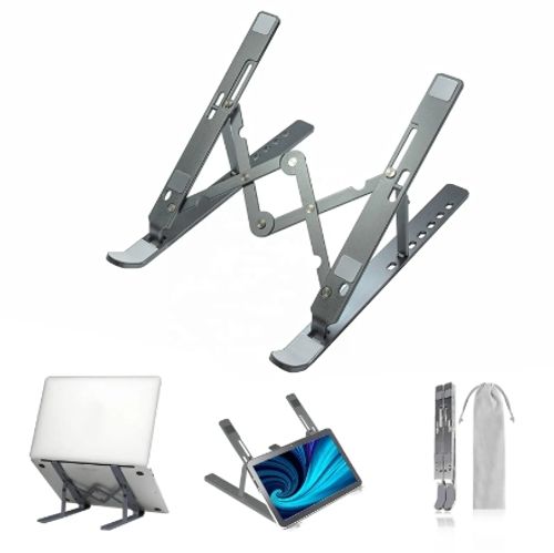 Hot Sale portable foldable macbook notebook aluminum laptop holder adjustable height aluminum laptop stand for All pad& Laptop