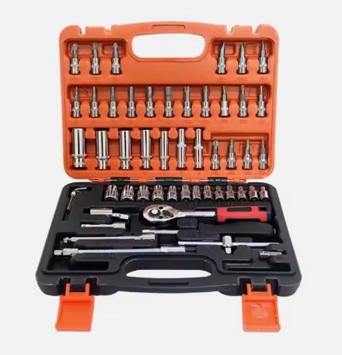 53 piece socket set tool box auto repair ratchet wrench combination set