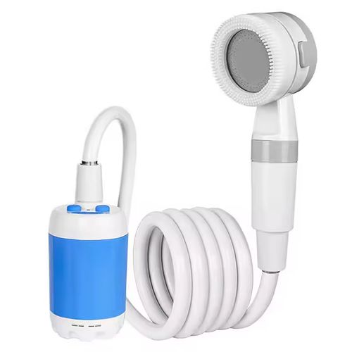 Carry around the portable outdoor shower device for convenient bathing while camping in the dormitory. It is a rechargeable pump water pump for easy water supply.