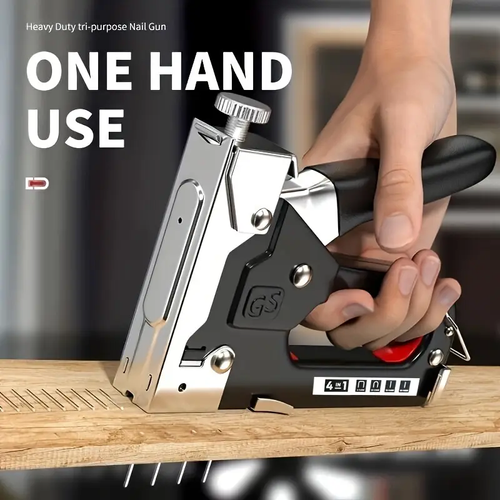 Upholstery 4 in 1 Staple Gun Heavy Duty, with 6000 Staples,Manual Brad Nailer Power Adjustment Stapler Gun for Wood, Upholstery, Carpentry, Decoration DIY Staple Gun