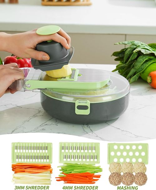 Vegetable Chopper Slicer Pro Mandoline Veggie Slicer Multi All in 1 Food Chooper with Container Onion Chopper, Kitchen Vegetable Slicer Dicer Cutter Egg Separator Kitchen Gadgets