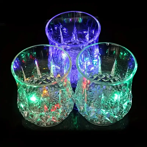 3 pc Light Up Cups, Glow In The Dark, Party Supplies, Colorful LED Glowing water Cup For Party