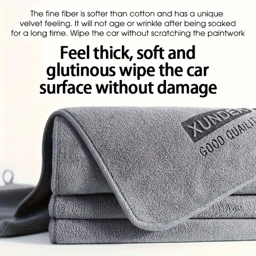 5pcs Double-Sided Microfiber Car Wash Towel - Absorbs Water without Hair Loss, Thickened, Professional-Grade, Lint-Free, and Gentle on Paint - Perfect for Car Cleaning and Drying