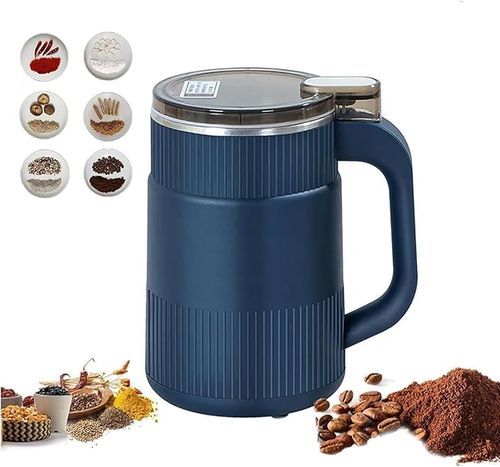 Household Small Powder Grinding Machine, Grain mills, Herb Grinder, Spice Grinder, Electric Coffee Grinder, Multifunctional Grinding Machine with 304 Stainless Steel Blade (Blue)