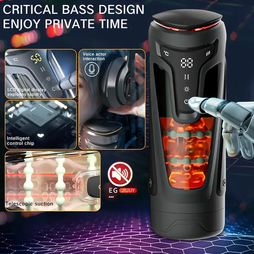 Valentine's Day Male Gift, 9 Vibrations, 8 Insertion Modes And 2 Heat Levels, Toys, Adult Toys, Pumps, TPE Material, 3D Textured Tunnels, Adult Toys And Games, Hands Free, Fits More Sizes, Rechargeable, Easy To Clean