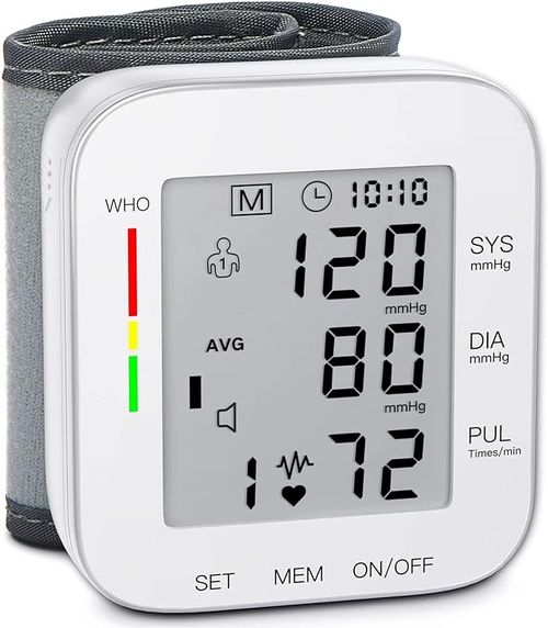 Wrist Blood Pressure Monitor Bp Monitor Large LCD Display Blood Pressure Machine Adjustable Wrist Cuff 5.31-7.68 inch Automatic 99x2 Sets Memory with Carrying Case for Home Use