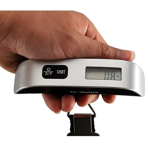 travel inspira Luggage Scale, Portable Digital Hanging Baggage Scale for Travel, Suitcase Weight Scale with Rubber Paint, 110 Pounds, Battery Included