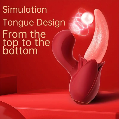 2 in 1 Licking Tongue Vibrator for Women - Clitoris Stimulator and G Spot Massager with Sucking Function