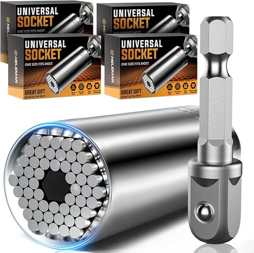 Stocking Stuffers Mens Gift Super Universal Socket -3 PACK Tool Gifts for Men Socket Set with Power Drill Adapter(7-19 MM) Cool Stuff Gadgets