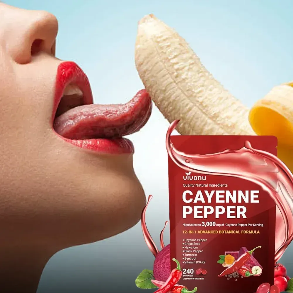 Cayenne Pepper Softgels Supplement, Supports Leg Vein, Heart and Blood Vessel Health