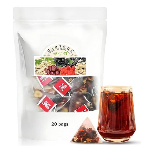 Kidney Tea Formula Ginseng Six Treasure Tea, Ginseng Six Treasure Tea, Kidney Tea Formula Ginseng Five Treasure Tea, Organic Kidney Cleanse Tea, Chinese Natural Herbal Tea for Men Women