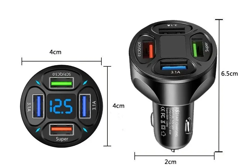 100W multi-port car charger