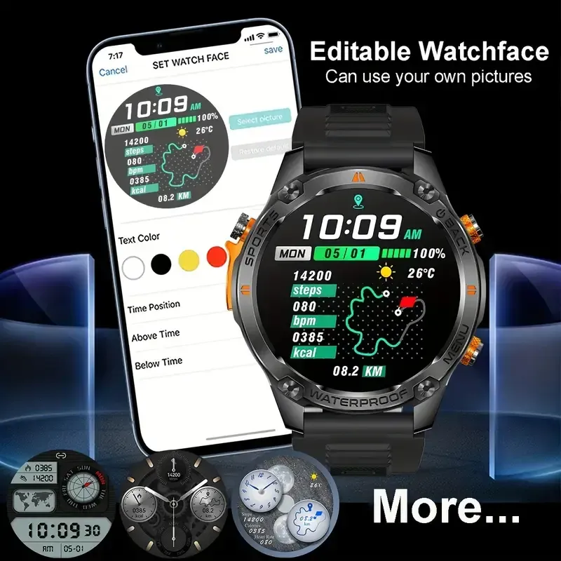 Tactical GPS Smartwatch: Your ultimate adventure & daily companion ✨