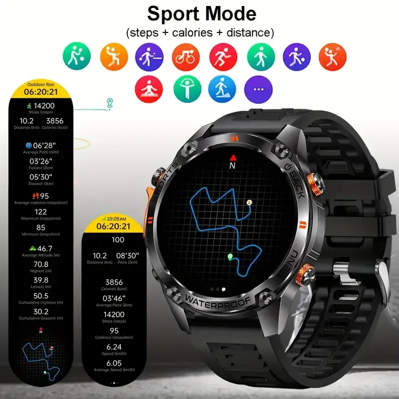 Tactical GPS Smartwatch: Your ultimate adventure & daily companion ✨
