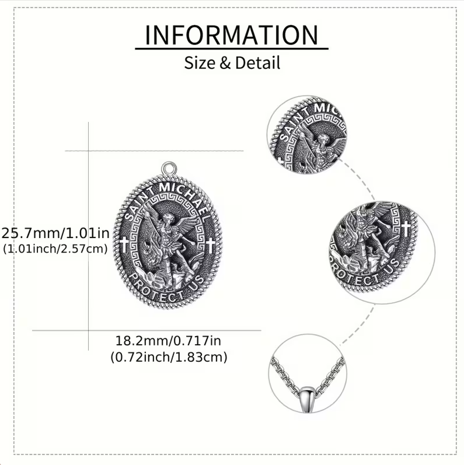 Archangel Saint Michael Pendant Necklace