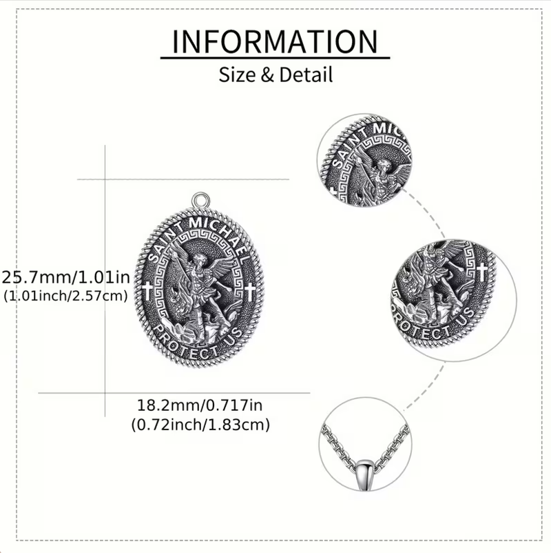 Archangel Saint Michael Pendant Necklace