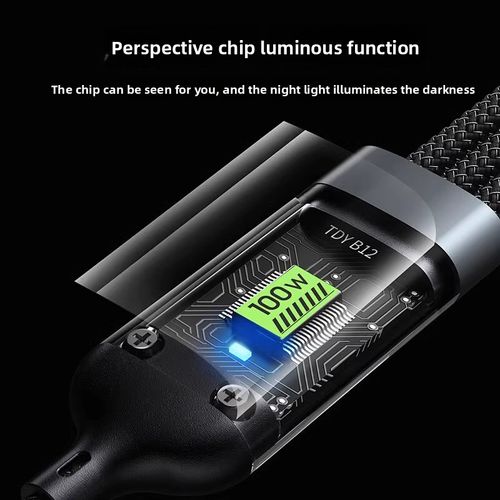 Hot selling 3 in 1 100W Night-luminous Universal USB Cable Universal Cell Phone USB Type-C Cable  Android charging cable