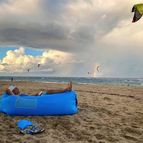 Modern Inflatable Air Sofa Chair Lounger for Outdoor Camping Water Floating Bed Lazy Beach Sun Lounger Living Room Application