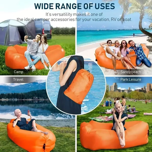 Modern Inflatable Air Sofa Chair Lounger for Outdoor Camping Water Floating Bed Lazy Beach Sun Lounger Living Room Application