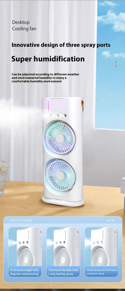 Factory Wholesale Portable air Conditioning Fan USB Spray Water Cooling with Light Fan Small Cooling Desktop Fan