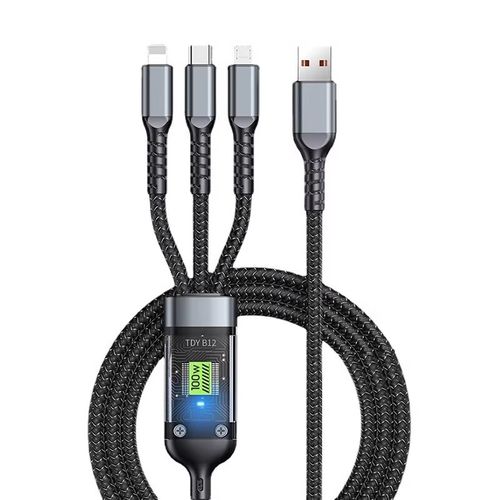Hot selling 3 in 1 100W Night-luminous Universal USB Cable Universal Cell Phone USB Type-C Cable  Android charging cable