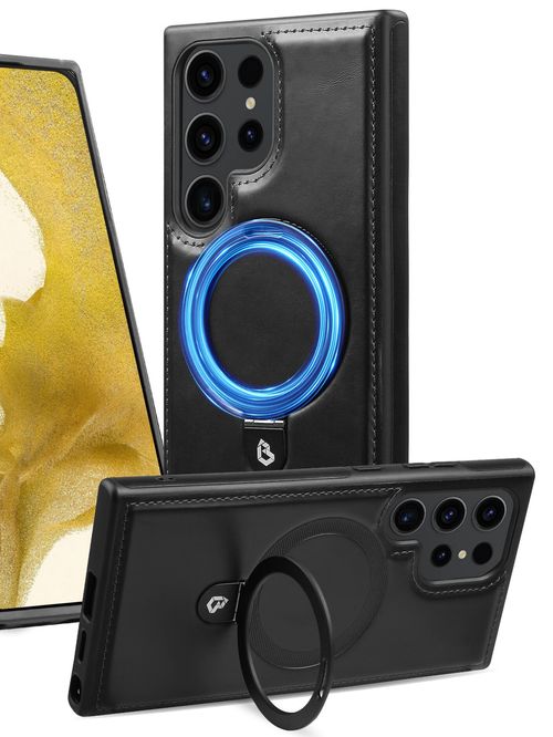 Ultra High-Grade S24 Magnetic Holder Mobile Phone Case for Samsung A53 S24 23 Business Leather All-Inclusive Anti-Fall TPU Cover