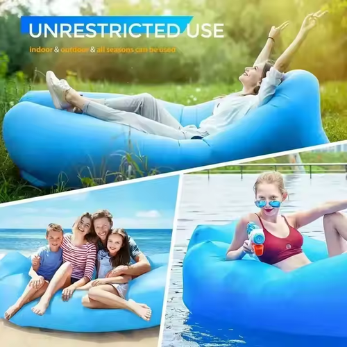 Modern Inflatable Air Sofa Chair Lounger for Outdoor Camping Water Floating Bed Lazy Beach Sun Lounger Living Room Application