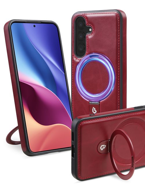 Ultra High-Grade S24 Magnetic Holder Mobile Phone Case for Samsung A53 S24 23 Business Leather All-Inclusive Anti-Fall TPU Cover