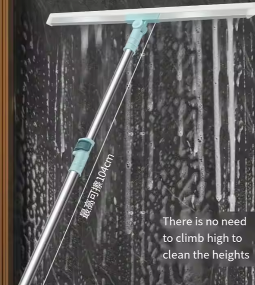 Multi-Functional Magic Broom & Floor Scraper - Dual-Use Water Mop with Plastic Handle