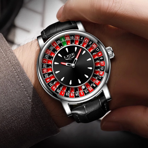 Mens Watch Quartz Chronograph Leather Strap Luminous Luxury Man Wristwatch