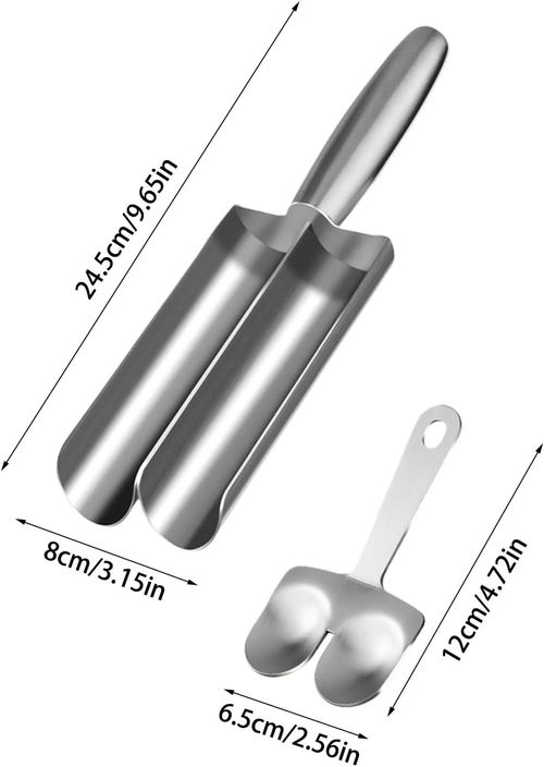 Premium Triple Meatball Maker Tool - Stainless Steel Non-Stick Meat Baller Maker with Cutting Spade, itchen Meatball Scoop & Mold for Quick DIY Cooking of Meatballs Fish Balls Shrimp Rice Balls