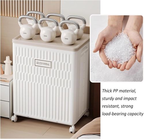 Folding Clothes Storage Box With Lid And Wheels, Large Capacity Plastic Storage Bin For Closet Living Room Bedroom Organization, Sealed And Dustproof