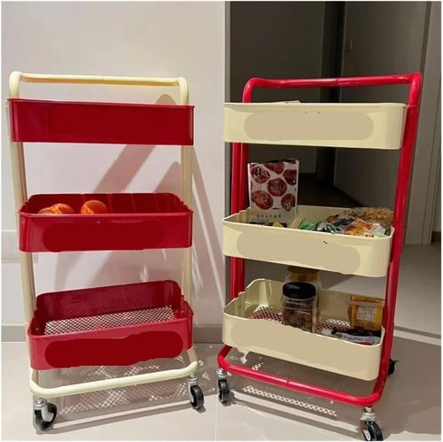 Kitchen Sink Sponge Rack Multi Layer Movable Metal Storage Cart Storage Rack with High Aesthetic Value Sponge Holder Storage Device
