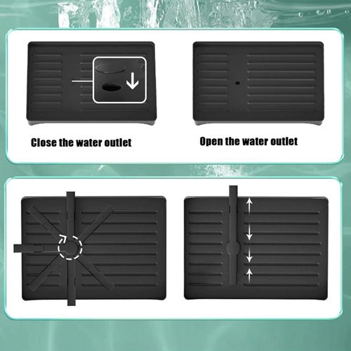 Dish Drainer 2 Layer Rust Resistant Dish Rack Utensil Holder with Drain Spout Kitchen Dish Drying Rack for Various Kitchenware Tabletop Counter, Black